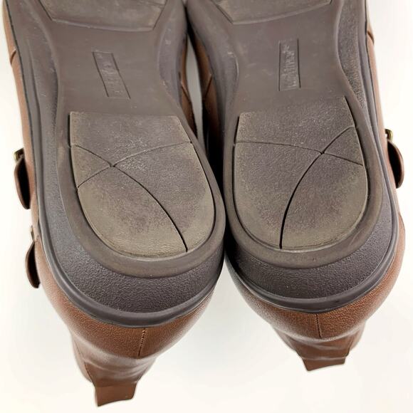 Comfortview Amberly Ankle Boots Brown Faux Leather Comfort Shooties Women's 12 - Picture 12 of 12